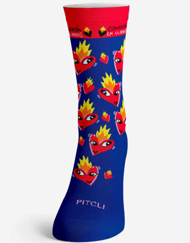 Calcetines "Corazón en llamas"