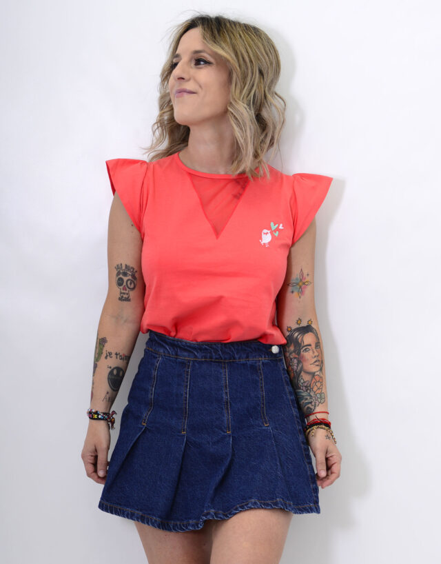 Camiseta "Básica" Coral